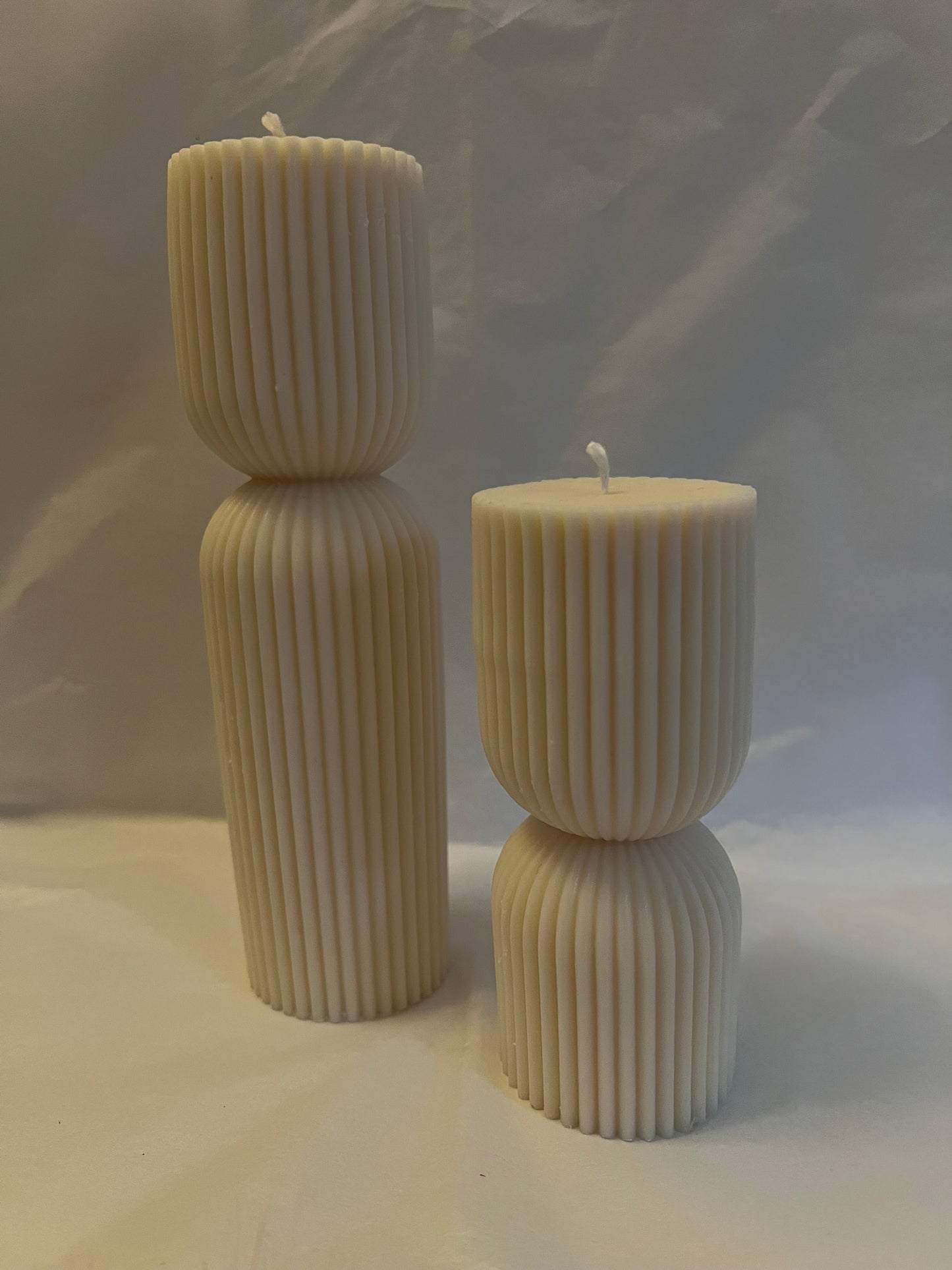 Ribbed Pillar Candle