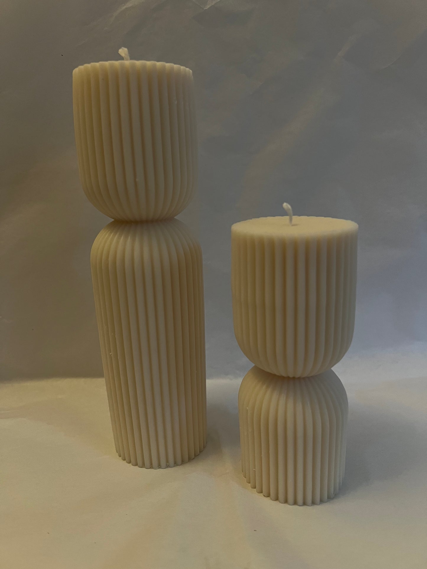 Ribbed Pillar Candle