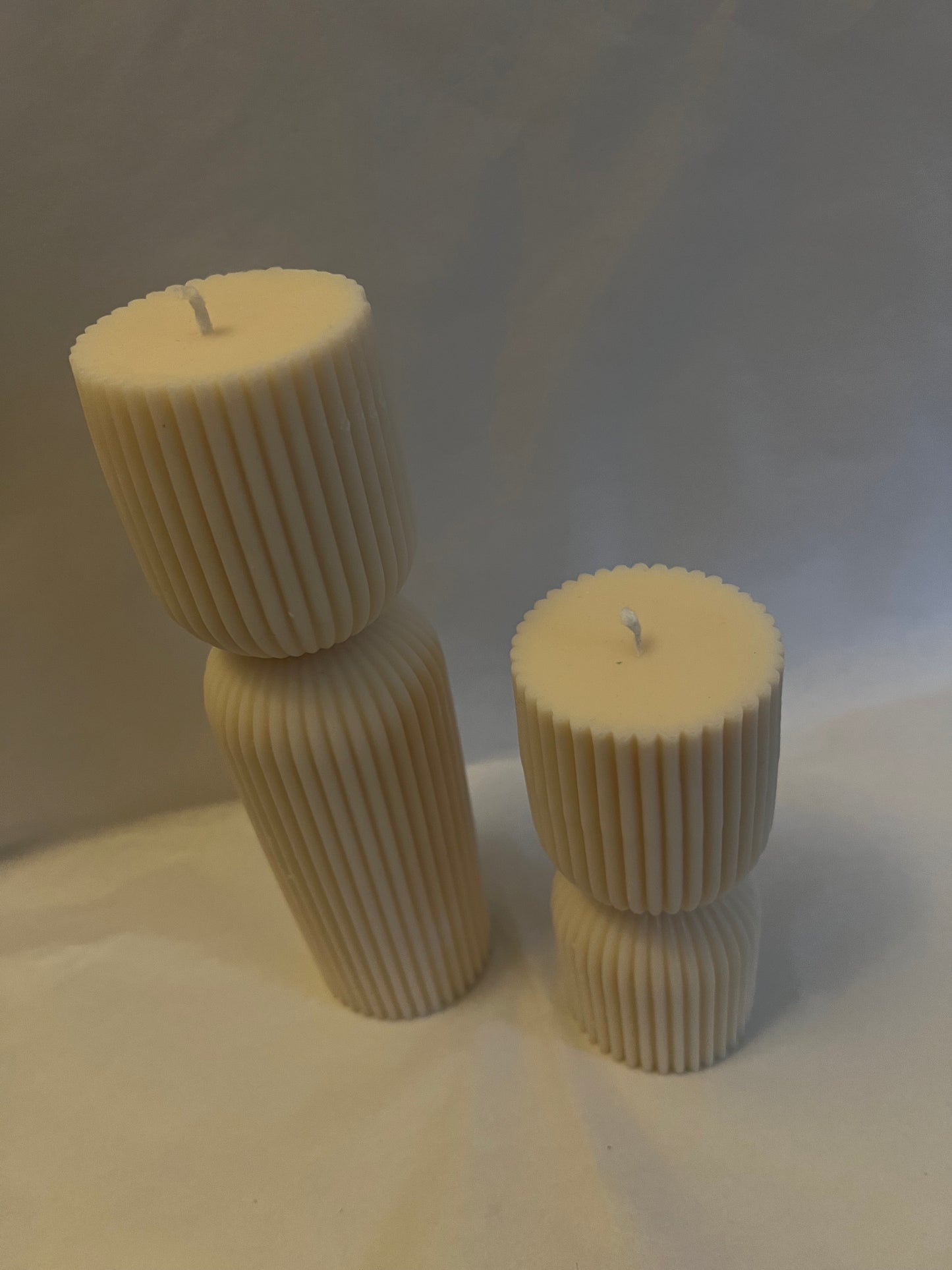 Ribbed Pillar Candle